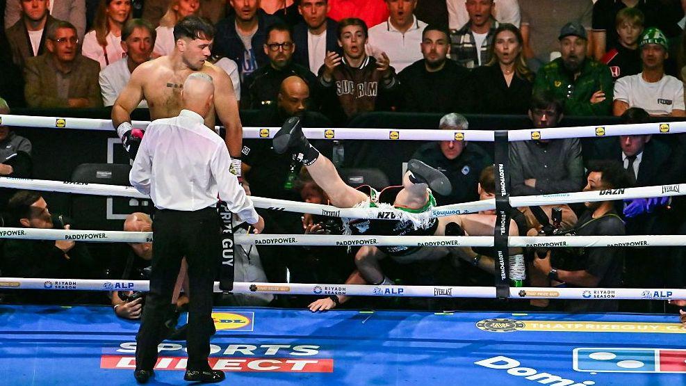 Allens two illegal blows sent Carty through loose ropes