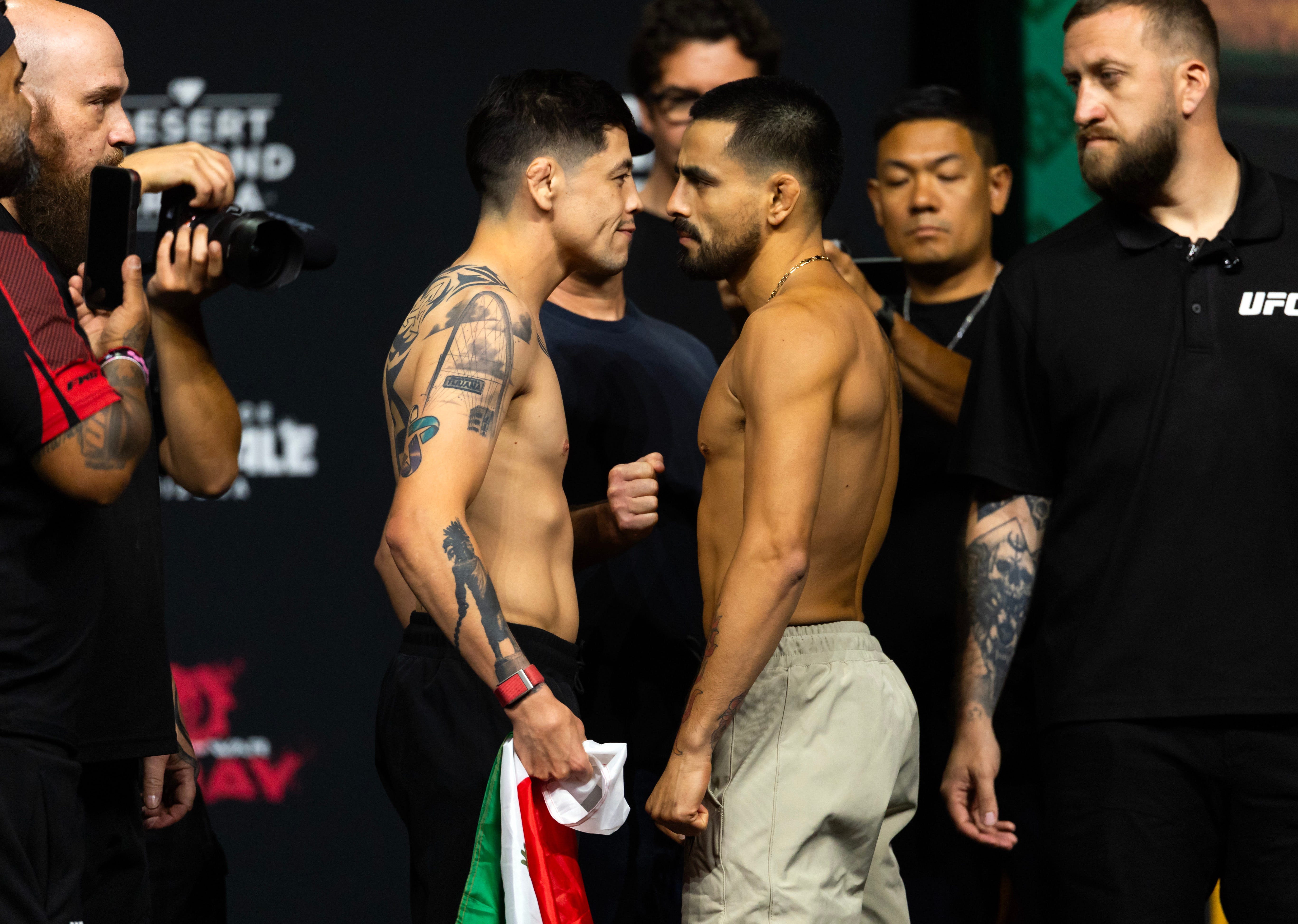 Brandon Moreno vs. Joseph Morales, UFC Fight Night 288 ceremonial weigh-ins faceoff