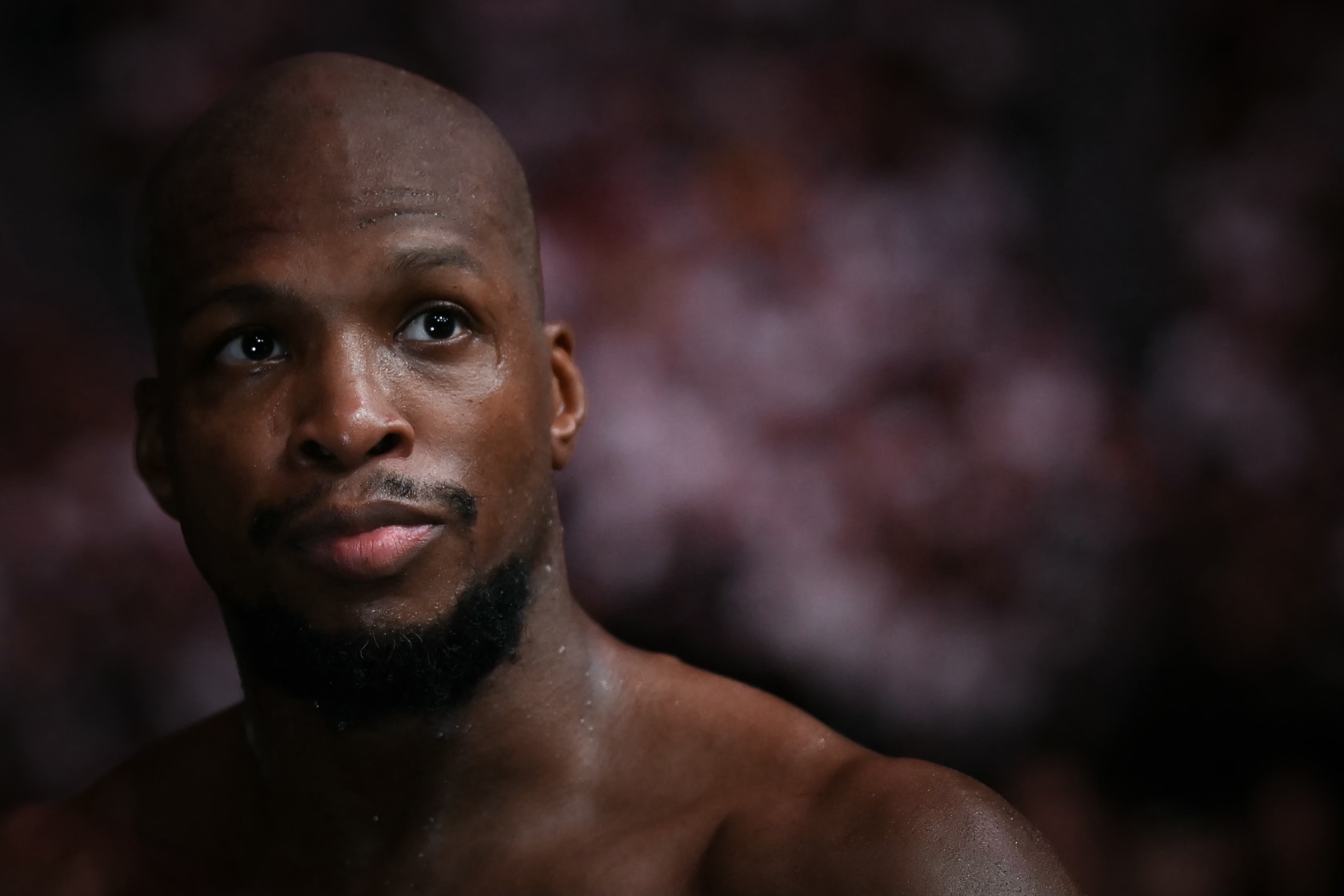 UK Michael Page reacts after winning his fight against  Uzbek Nursulton Ruziboev (not pictured) during his mixed martial arts (MMA) at the 5th edition of the Ultimate Fighting Championship (UFC) at the Bercy Accor Arena, in Paris, on September 5, 2026. (Photo by LOU BENOIST / AFP via Getty Images)