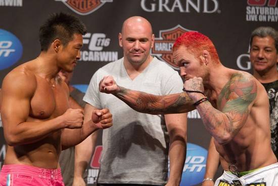 Akiyama and Leben ahead of their first meeting at UFC 116.