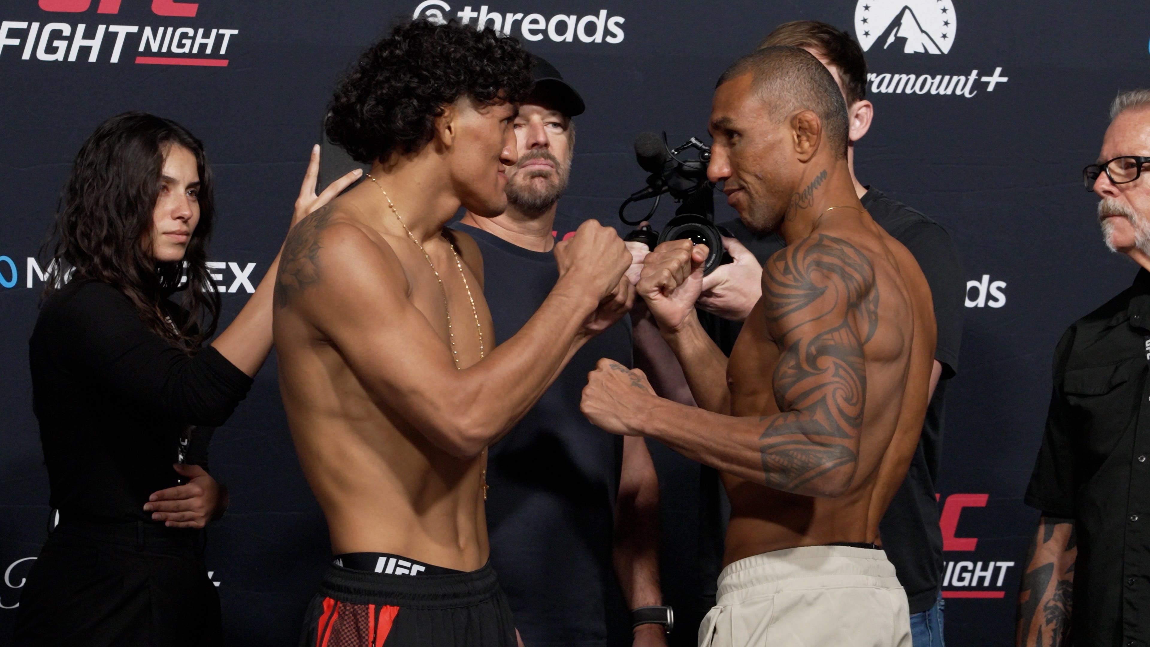 Raul Rosas Jr. vs. Raoni Barcelos, UFC Fight Night 289 official weigh-ins faceoff