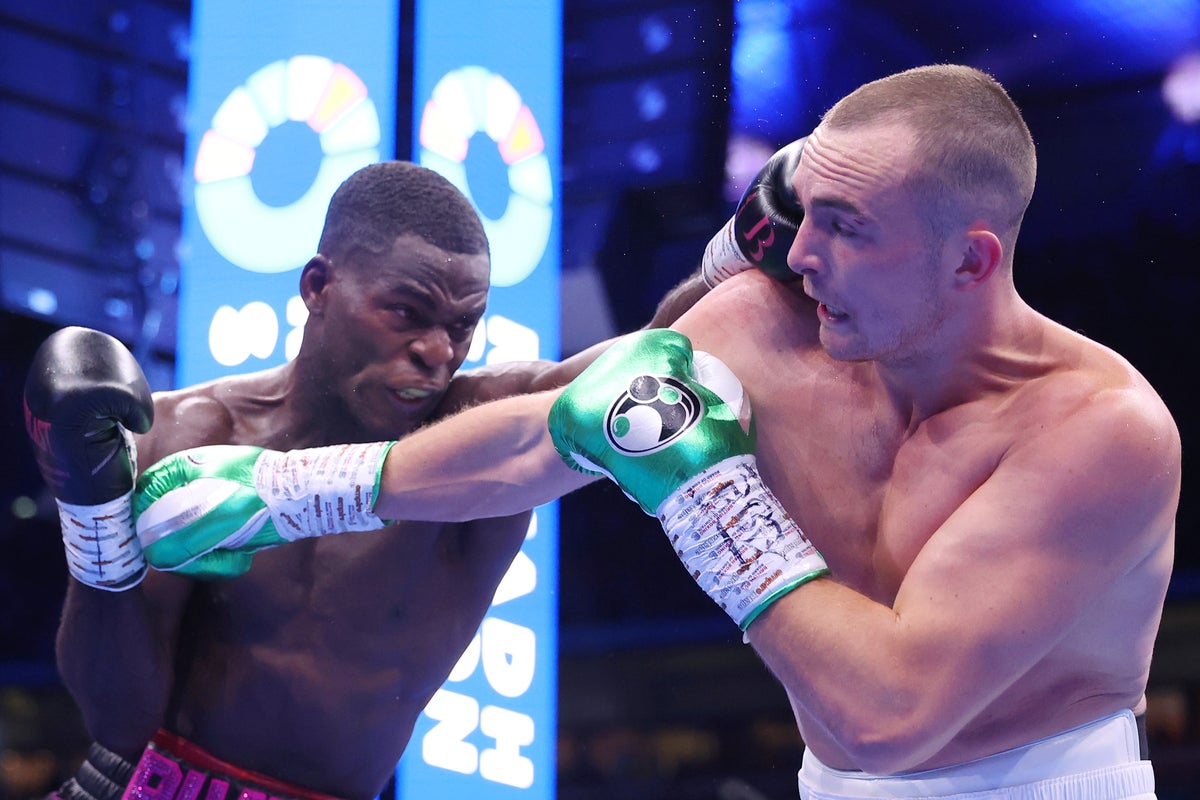 Joshua Buatsi (left) and Willy Hutchinson during their first fight in 2024 (Getty)
