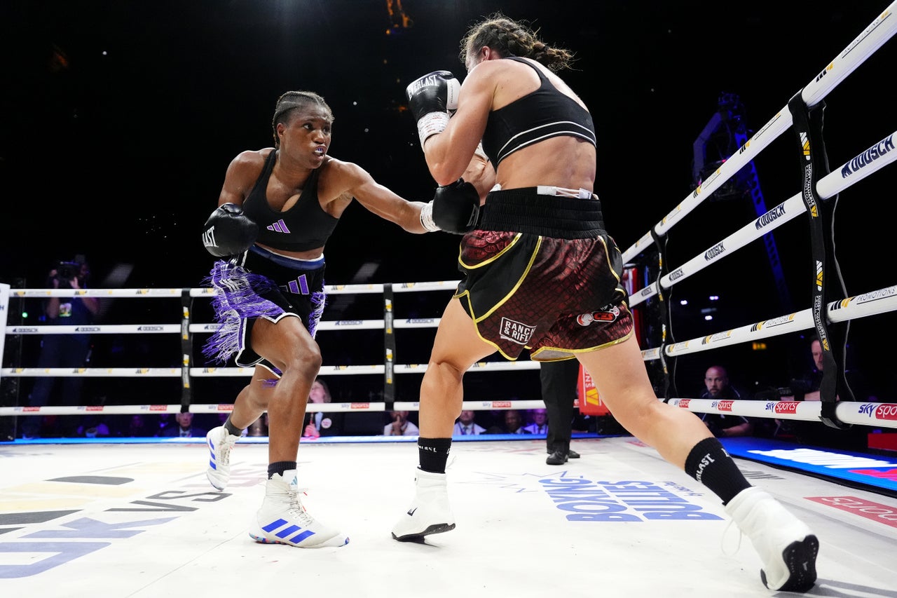 Dubois during her lopsided points win over Amelia Moore (PA)