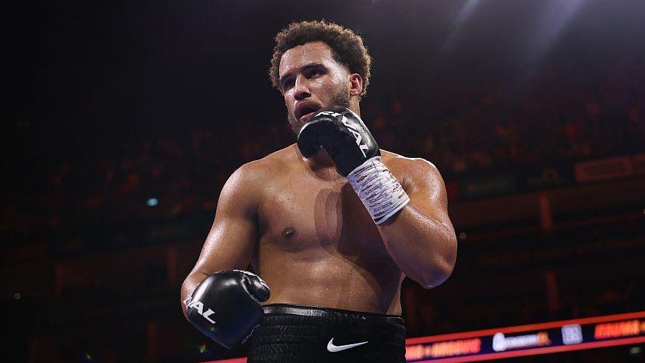 Moses Itauma in the ring during his fight with Filip Hrgovic