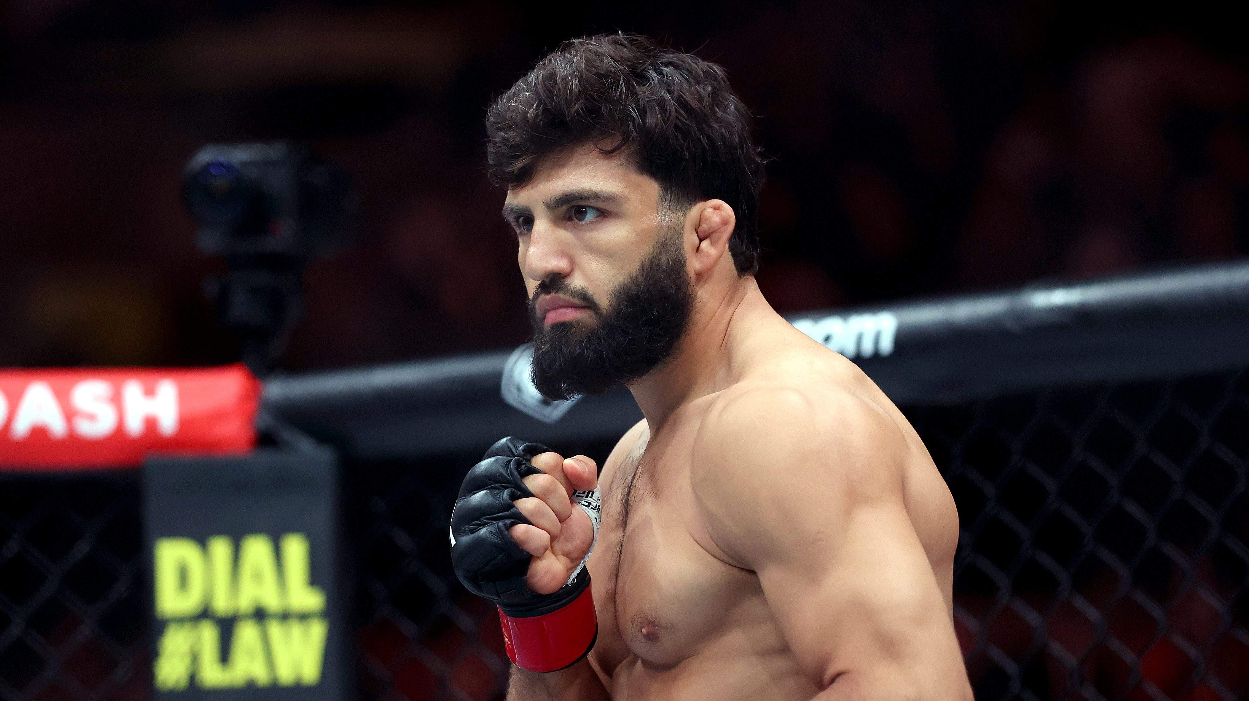 LOS ANGELES, CALIFORNIA - SEPTEMBER 19: Arman Tsarukyan of Armenia prepares to fight Mauricio Ruffy of Brazil prior to his lightweight bout during UFC 331: Van v Pantoja 2 at Crypto.com Arena on September 19, 2026 in Los Angeles, California. (Photo by Luke Hales/Getty Images)