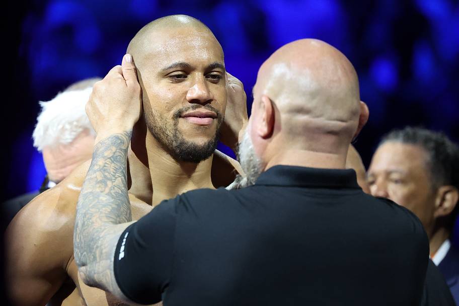 Ciryl Gane looks on prior to his fight against Alex Pereira (not pictured) during UFC Freedom 250 at White House South Lawn.