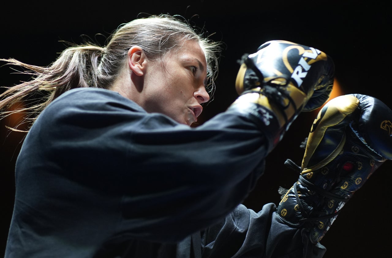 Katie Taylor was put through her paces at an open workout on Wednesday (Brian Lawless/PA)