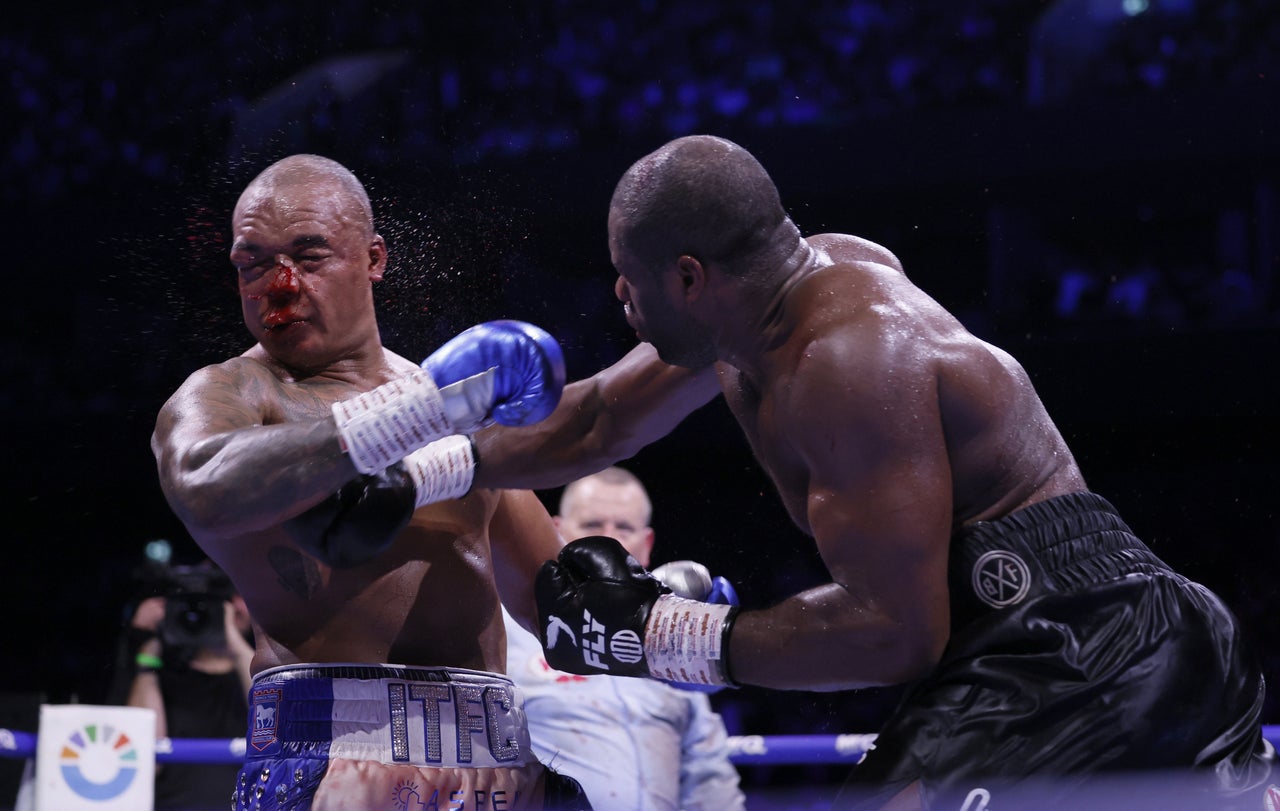 Fabio Wardley (left) and Daniel Dubois during first fight, in May (PA Wire)