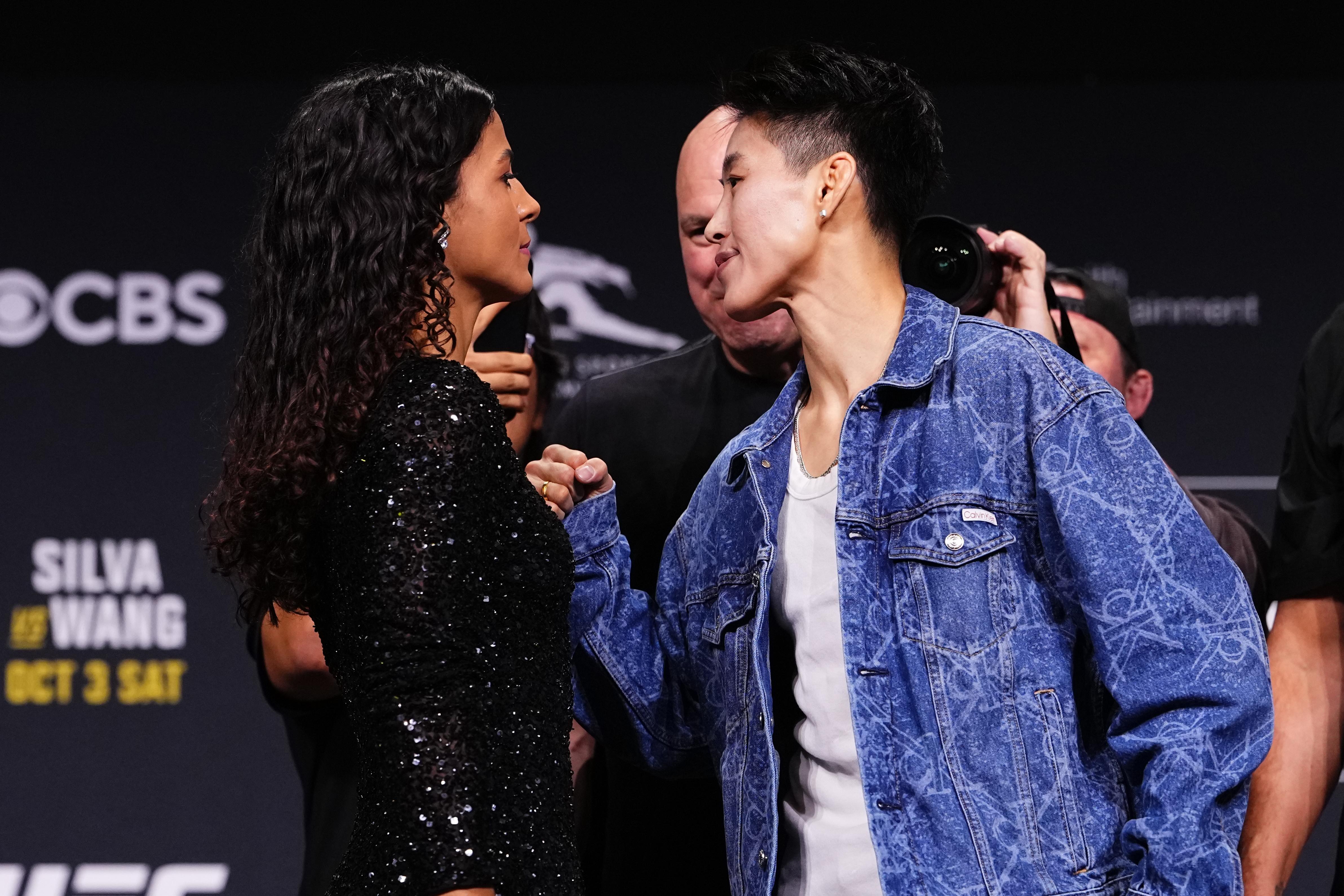Natalia Silva and Wang Cong at UFC 332