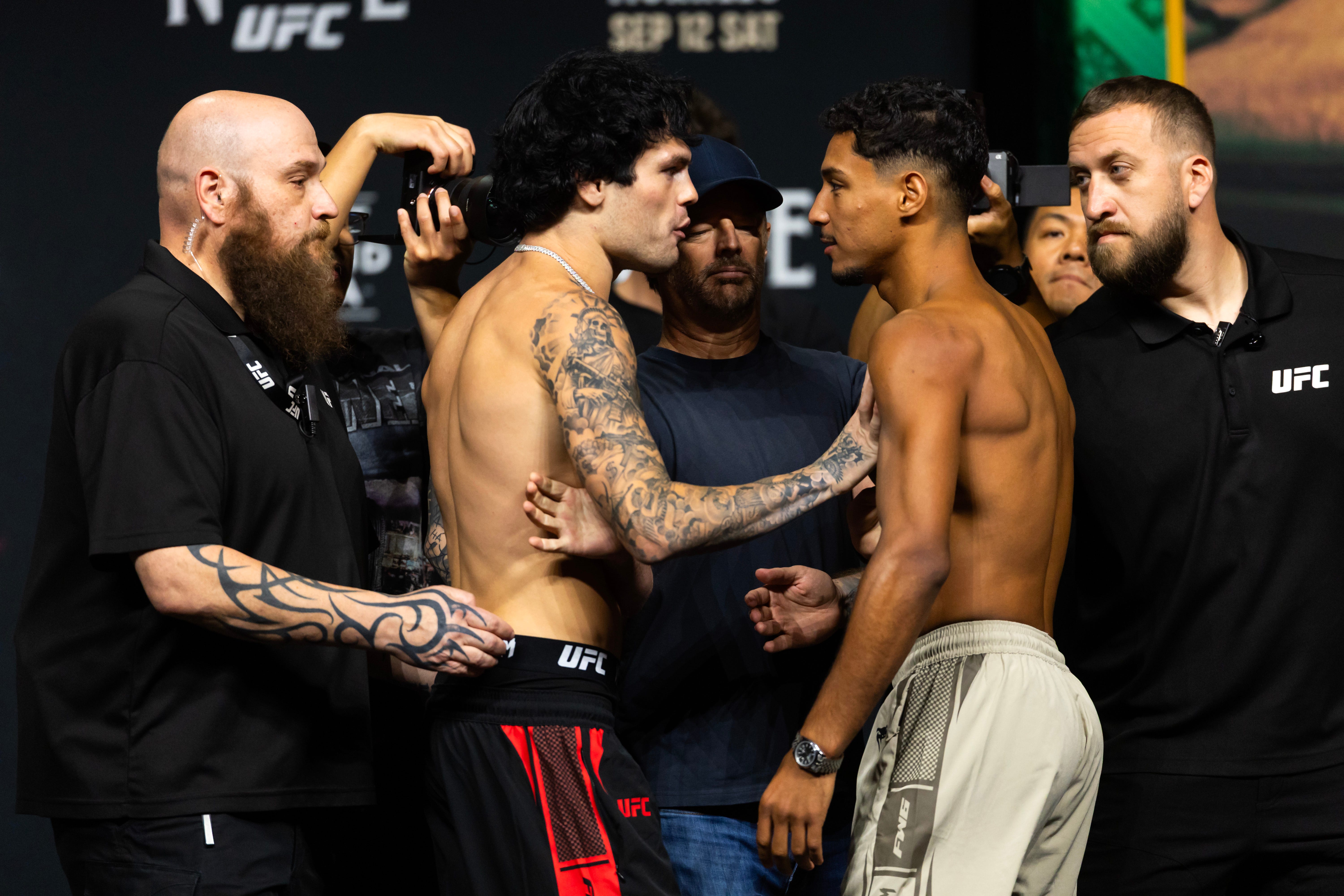Tommy McMillen vs. Marwan Rahiki, UFC Fight Night 288 ceremonial weigh-ins faceoff
