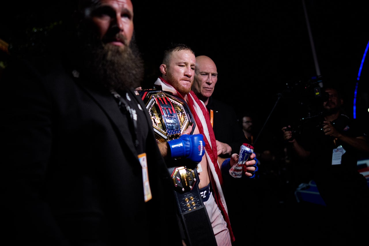 Gaethje after becoming UFC lightweight champion at the White House (Getty)