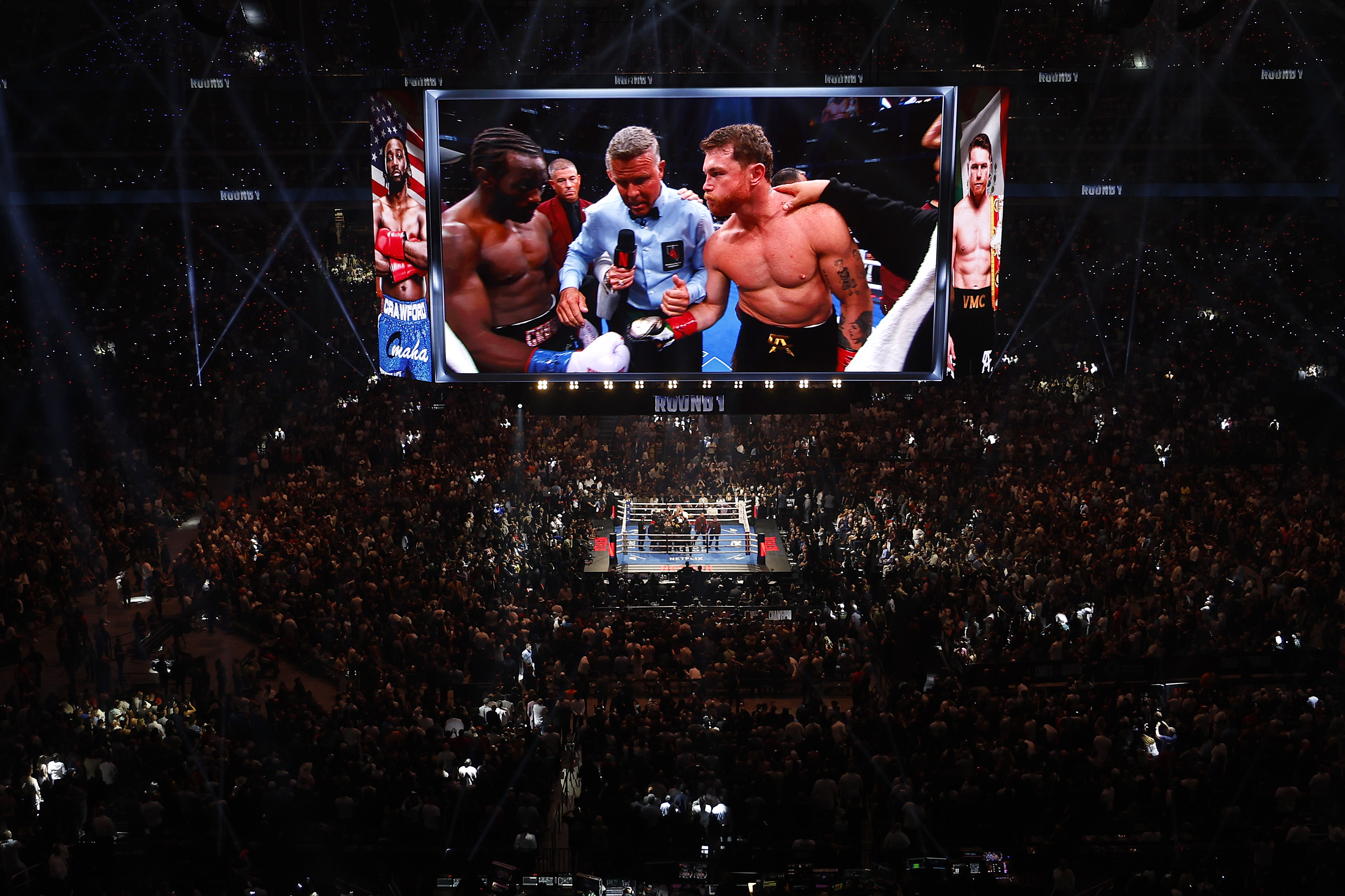 LAS VEGAS, NEVADA - SEPTEMBER 13: A general view is seen before Canelo Alvarez takes on Terence Crawford in their undisputed super middleweight title fight during Netflix's Canelo v Crawford Fight Night at Allegiant Stadium on September 13, 2025 in Las Vegas, Nevada. (Photo by Harry How/Getty Images for Netflix)