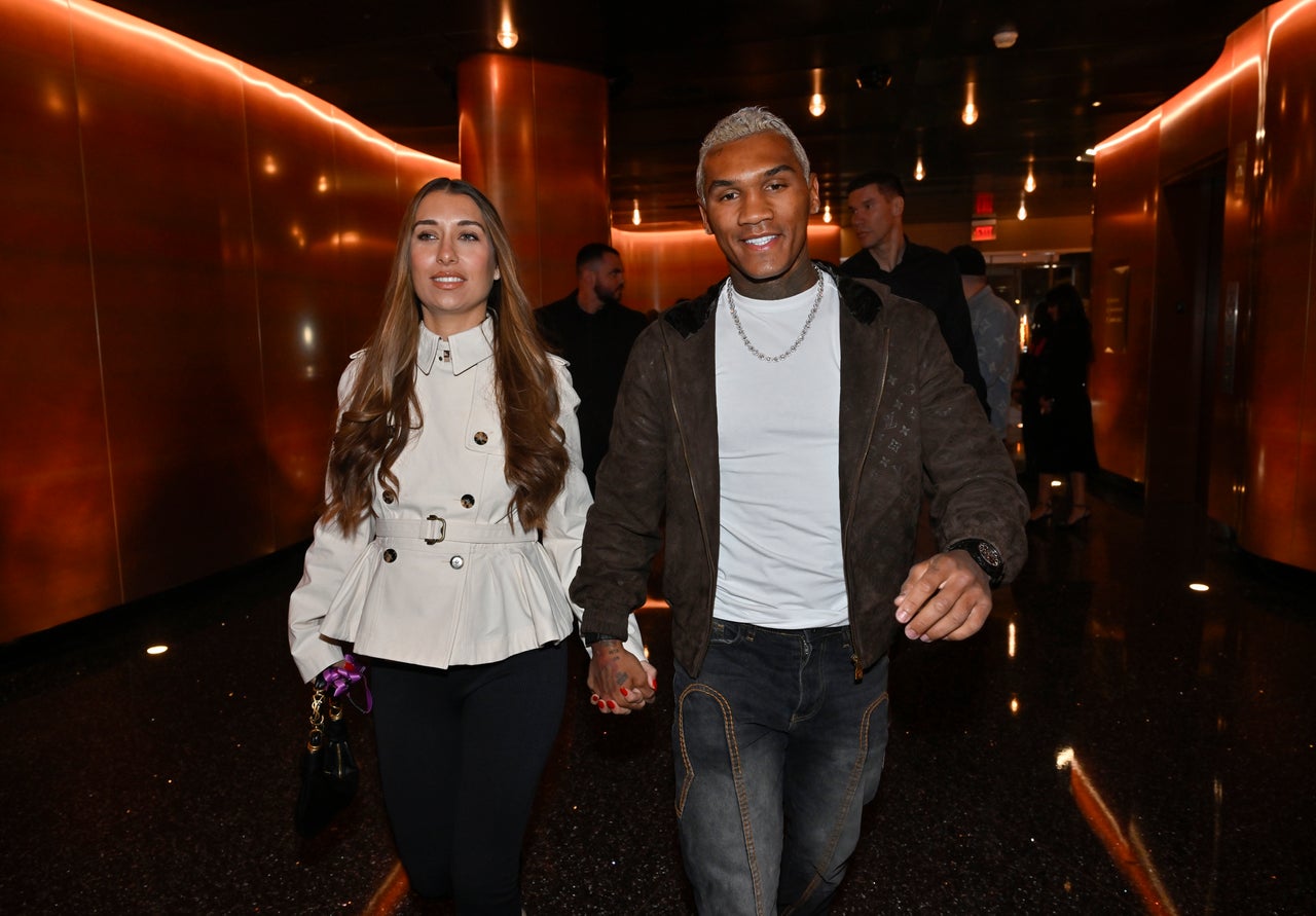 Benn with his wife Victoria, attending Ryan Garcia’s WBC title win in February (Getty)