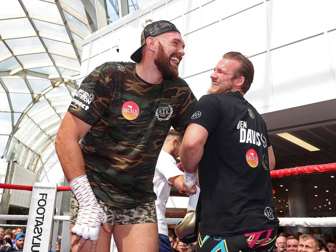 Tyson Fury (left) and his former trainer Ben Davison before their split (PA)