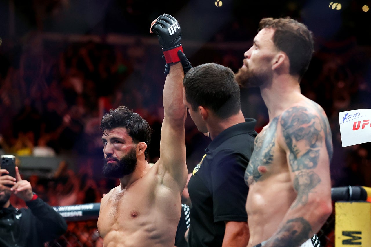 Arman Tsarukyan (left) knocked out Mauricio Ruffy in stunning fashion at UFC 331 in September (Getty)