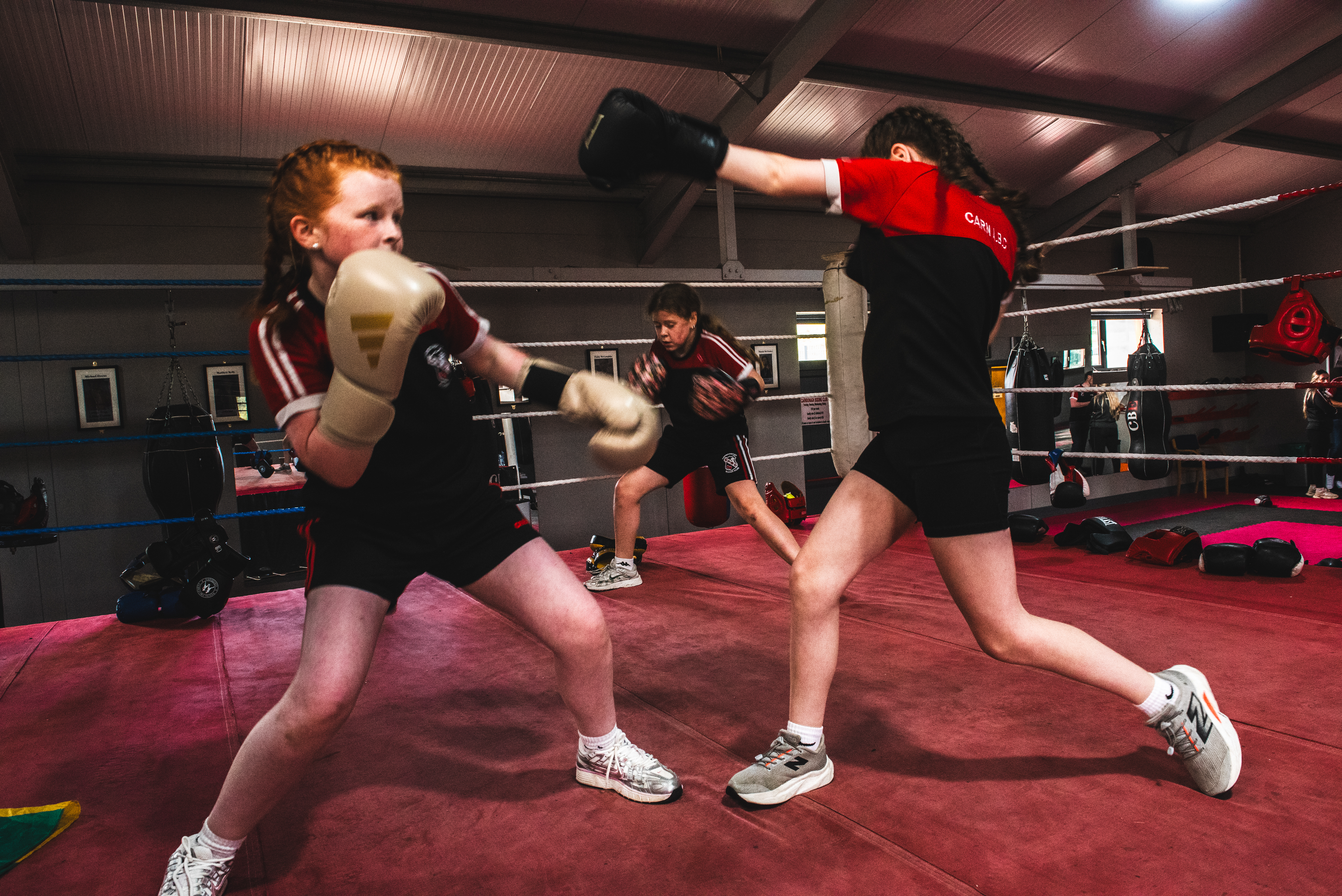 (L to R) Poppy, Age 12, Caitlin, Age 10, and Ella, Age 11; Carndonagh Boxing Club, Carndonagh