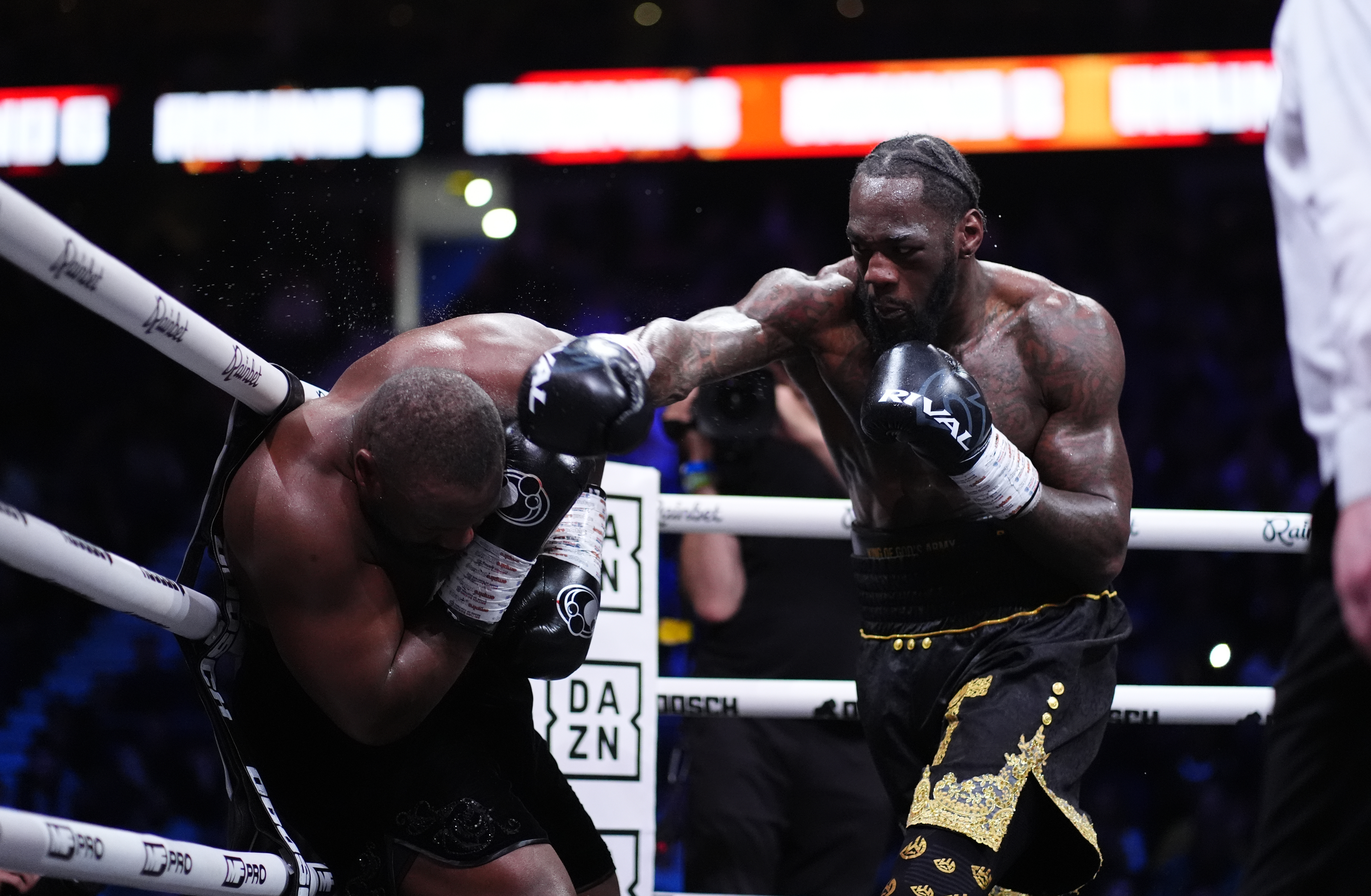 Deontay Wilder in action against Derek Chisora at The O2, London. Picture date: Saturday April 4, 2026. (Photo by Adam Davy/PA Images via Getty Images)