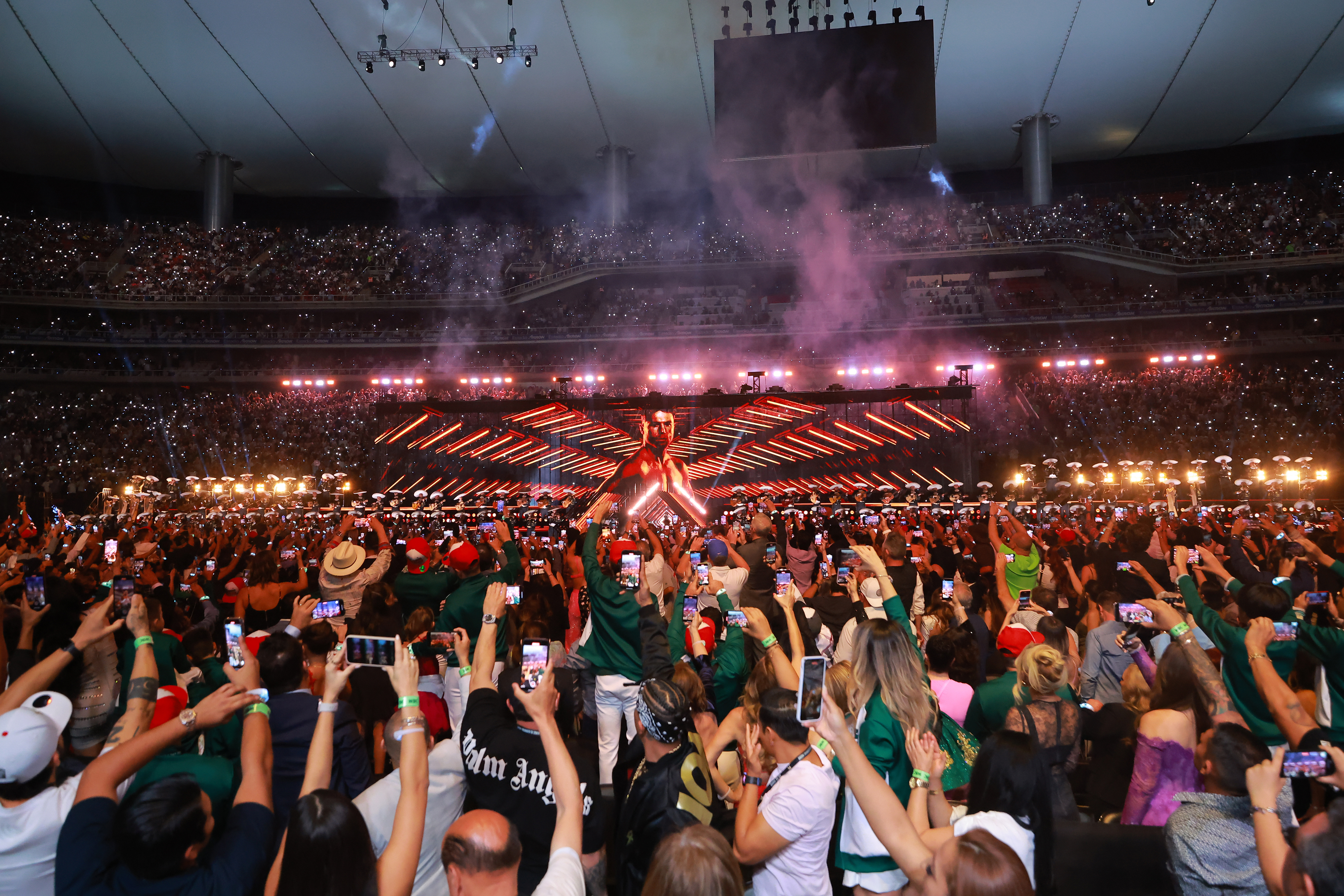 ZAPOPAN, MEXICO - MAY 06: An image of Canelo Alvarez is displayed prior the fight for the Super Middleweight Championship at Akron Stadium on May 06, 2023 in Zapopan, Mexico. (Photo by Hector Vivas/Getty Images)
