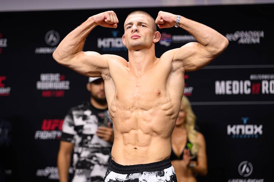 Noah Gugnon during weigh ins for UFC Fight Night at Belgrade Arena.