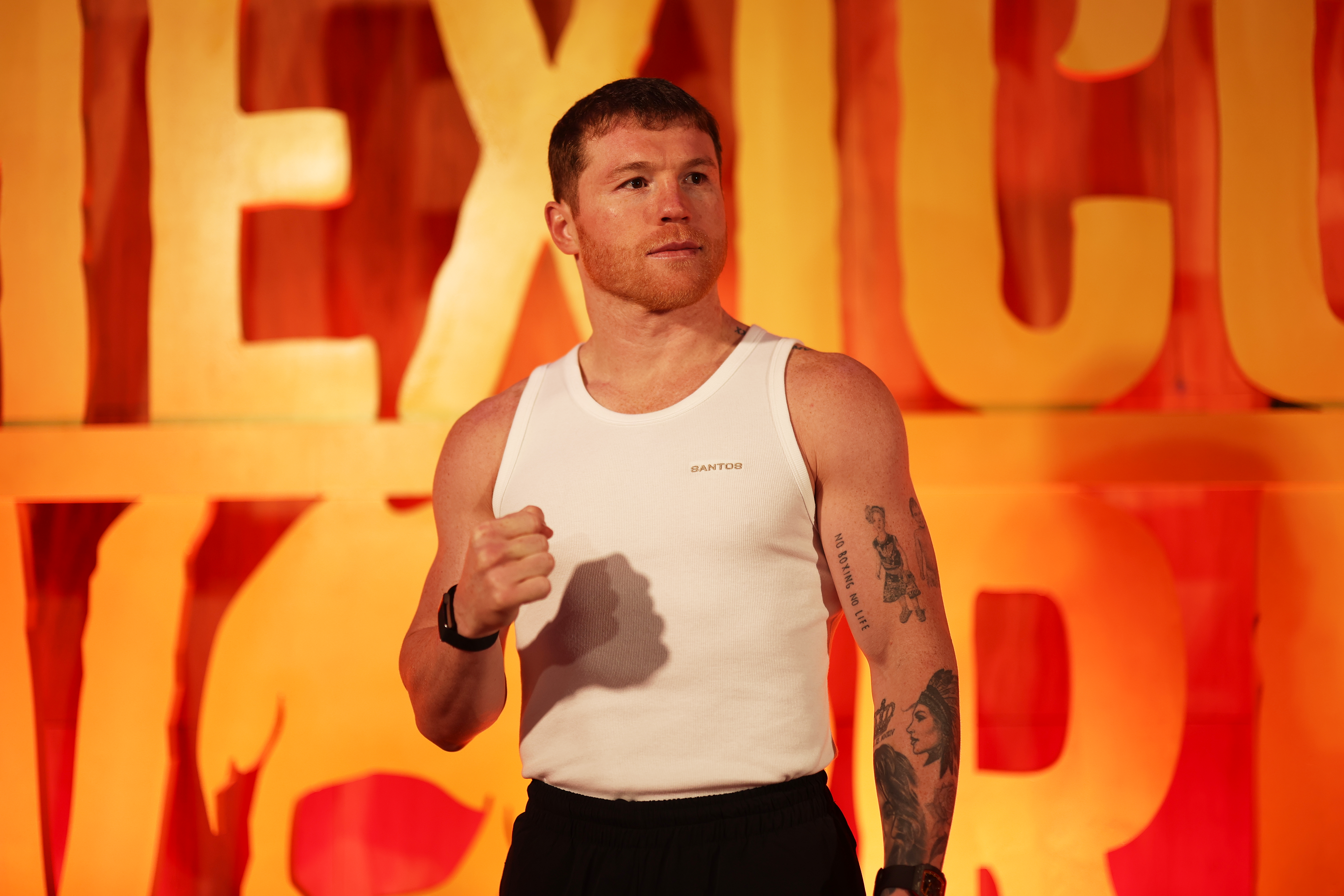 RIYADH, SAUDI ARABIA - OCTOBER 28: Canelo Alvarez during the Ring Magazine and Riyadh Season Canelo vs Mbilli Grand Arrival event on October 28, 2026 in Riyadh, Saudi Arabia.  (Photo by Mark Robinson/Getty Images)