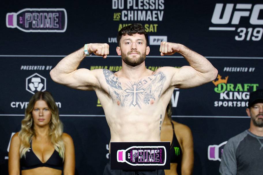 Eric Nolan during weigh ins for UFC 319 at Radius Chicago.