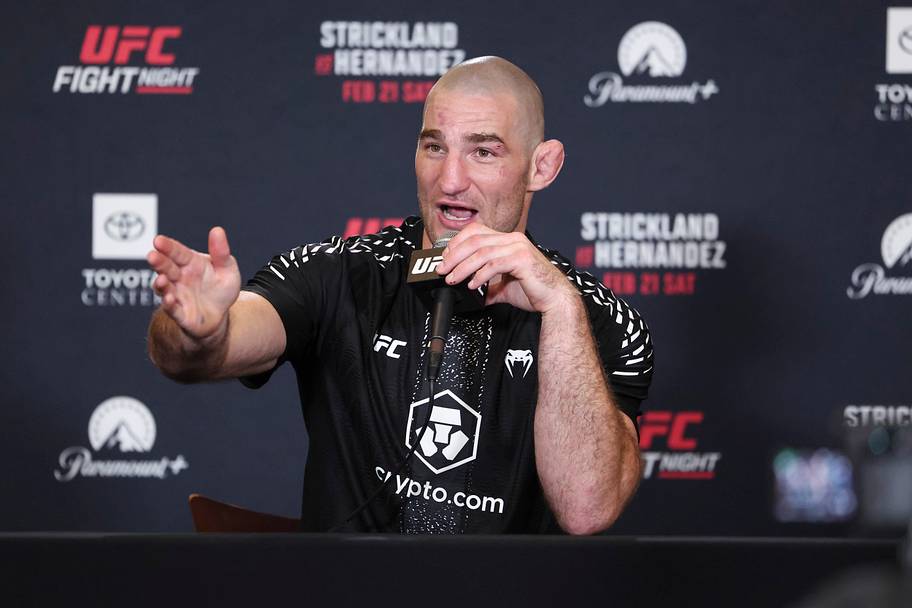 Sean Strickland speaks after UFC Fight Night at Toyota Center.