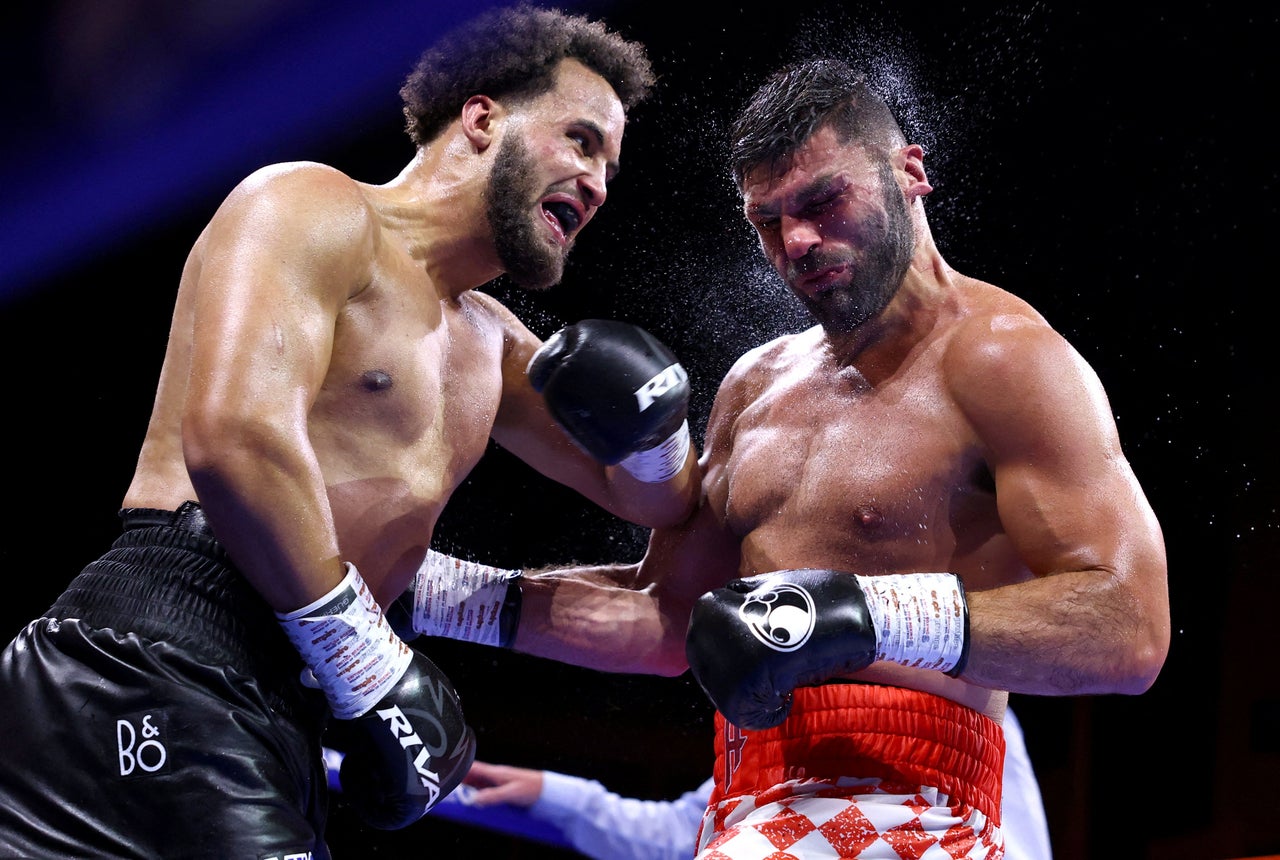 Filip Hrgovic in action during his fight against Moses Itauma (Reuters)