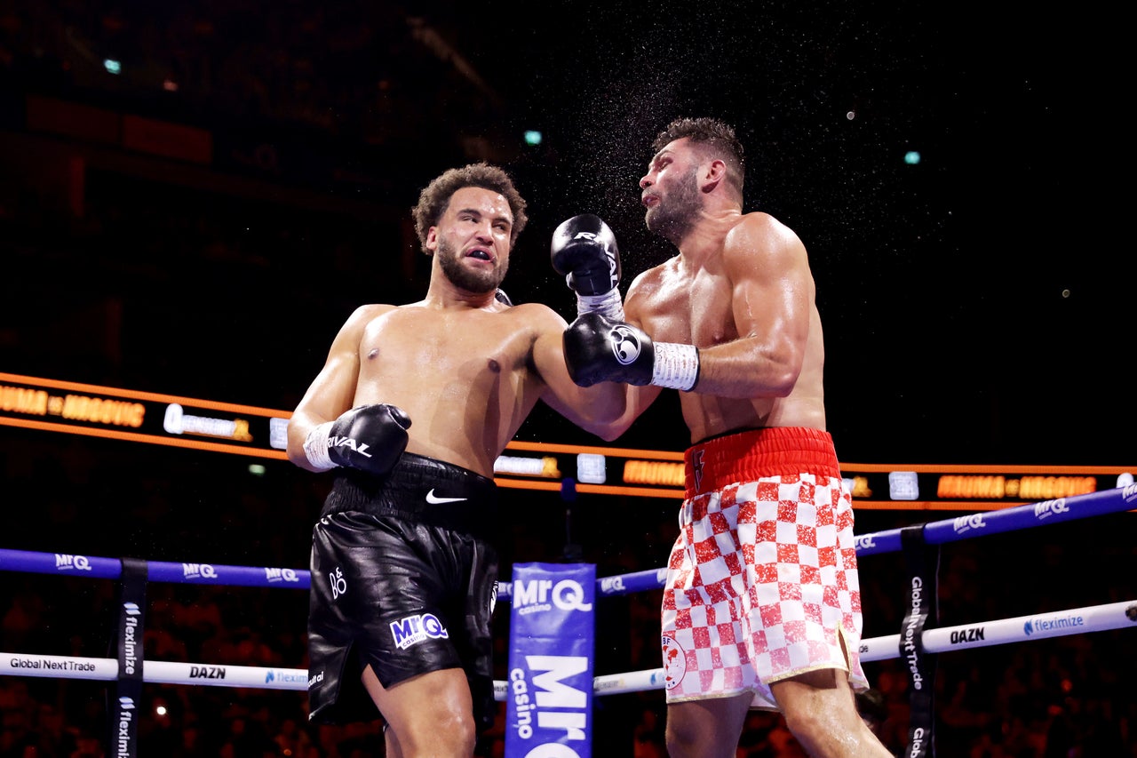 Moses Itauma suffered his first defeat after being stopped by Filip Hrgovic at The O2 (Steven Paston/PA) (PA Wire)